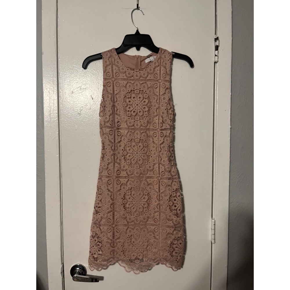 Jack by BB Dakota Ace of‎ Lace Dress Rose Pink Sleeveless Sheath XS JJ108175RXS